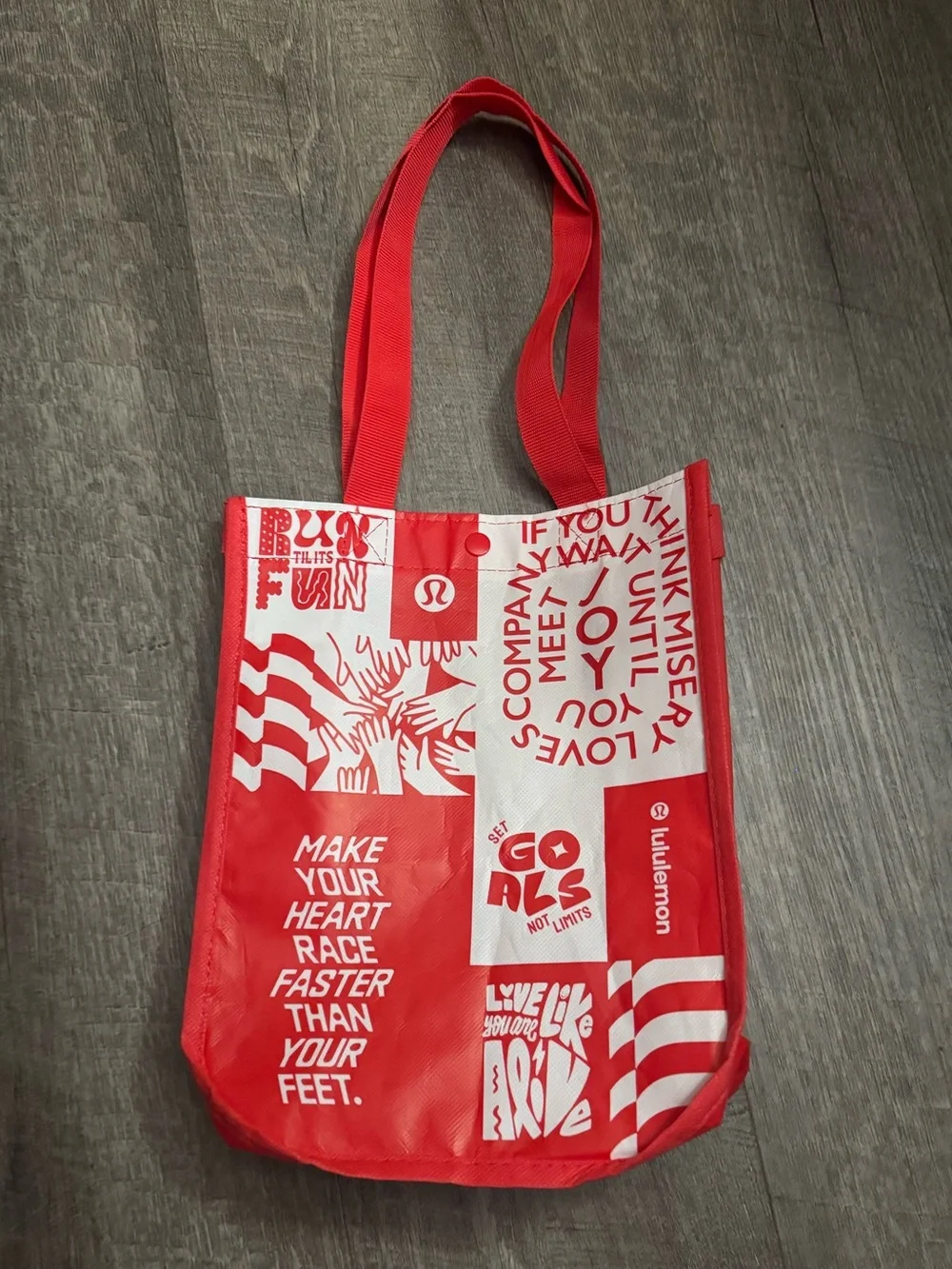 lululemon athletica Red and White Graphic Reusable Tote
